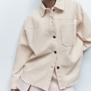 Zara - Short Corduroy Overshirt with Pocket - Medium